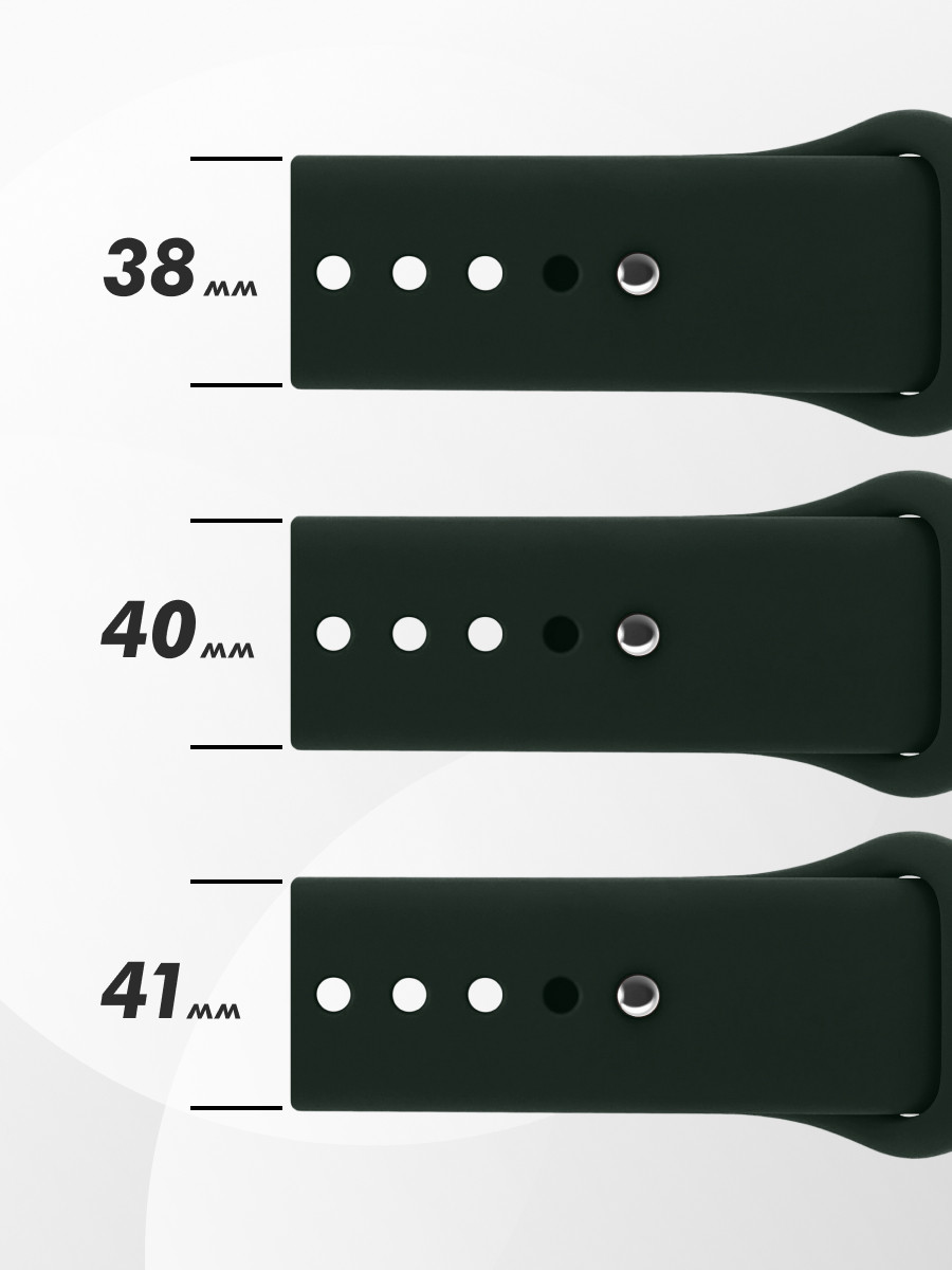 Cиликоновый ремешок Sport Band для Apple Watch 38-40-41 мм (S-M) (Dark Green/49) - фото 7 - id-p216903093