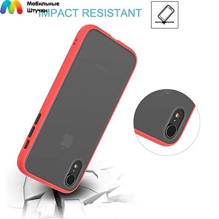 Чехол бампер Frosted для Apple iPhone XR (красный) - фото 3 - id-p216902497