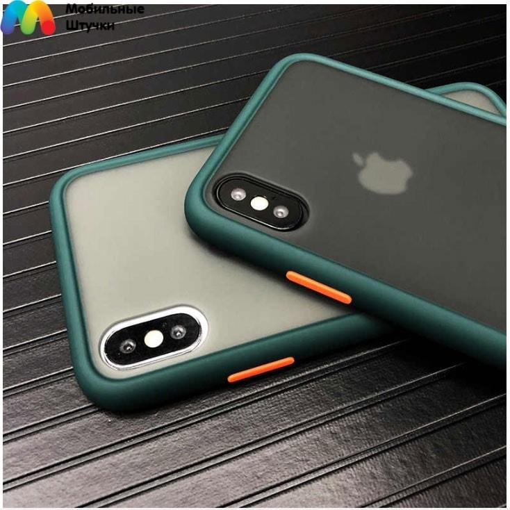Чехол бампер Frosted для Apple iPhone XR (темно-зелёный) - фото 2 - id-p216902498