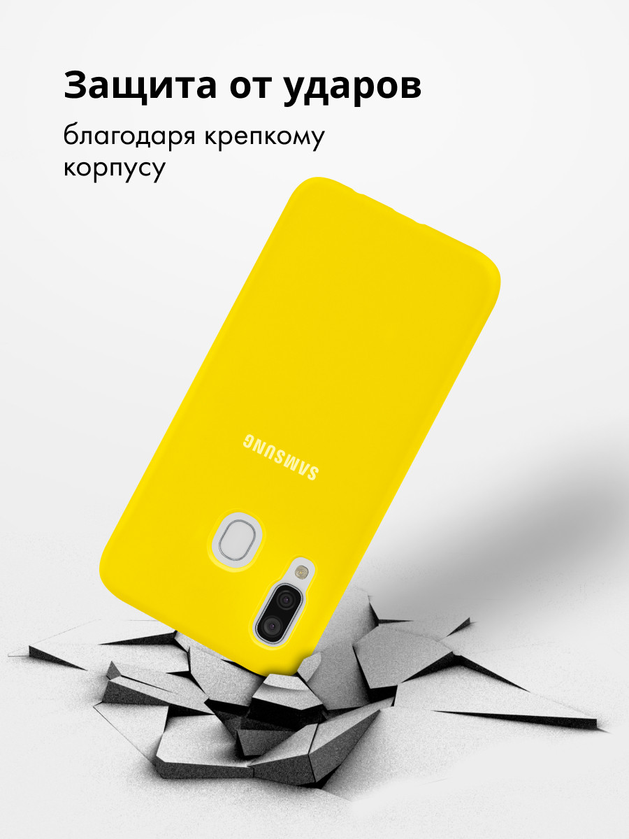 Силиконовый чехол для Samsung Galaxy A40 (желтый) - фото 4 - id-p216902562