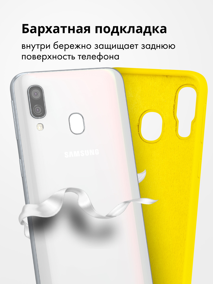 Силиконовый чехол для Samsung Galaxy A40 (желтый) - фото 5 - id-p216902562
