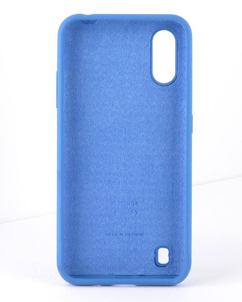 Силиконовый чехол для Samsung Galaxy A01 (A015), M01 (синий) - фото 2 - id-p216903240