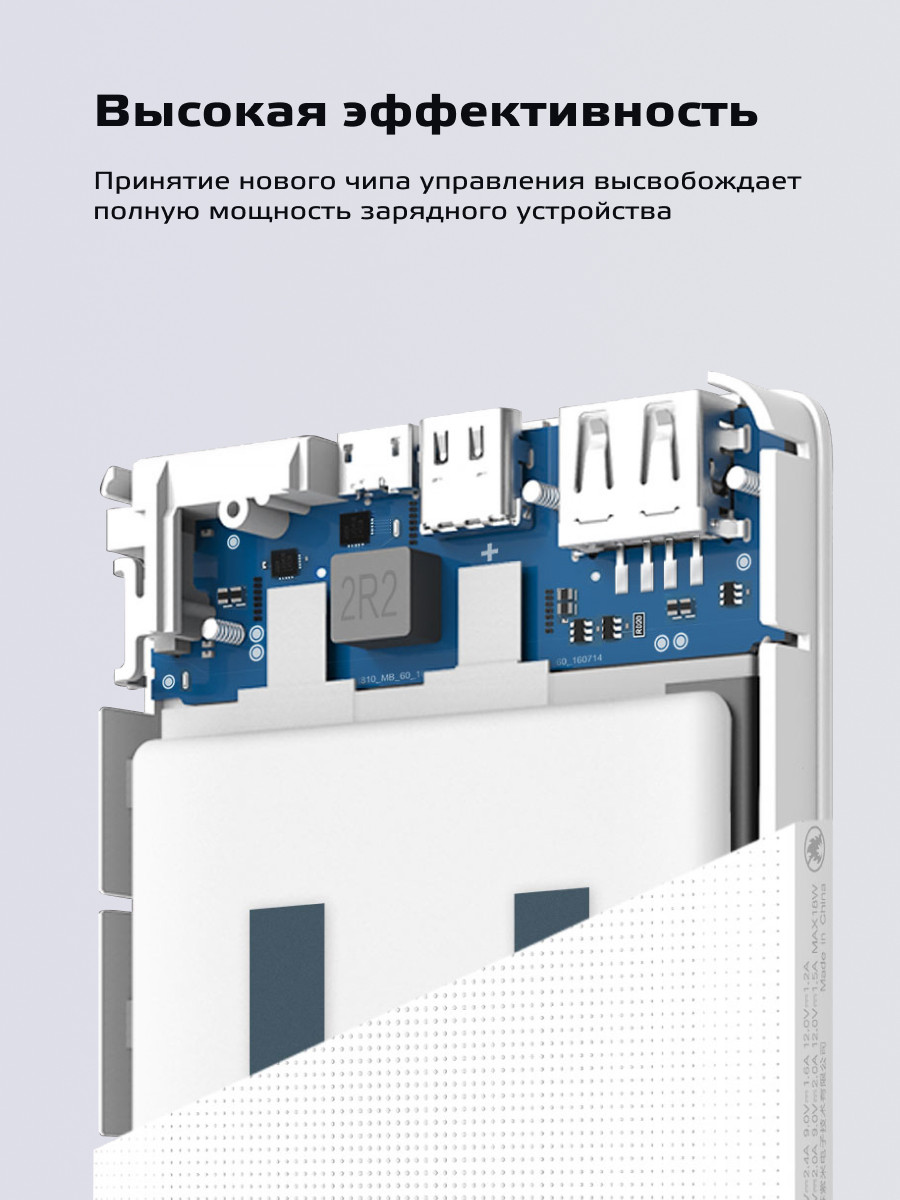 Портативное зарядное устройство ZMI QB810 10000 mAh (белый) - фото 7 - id-p196962174