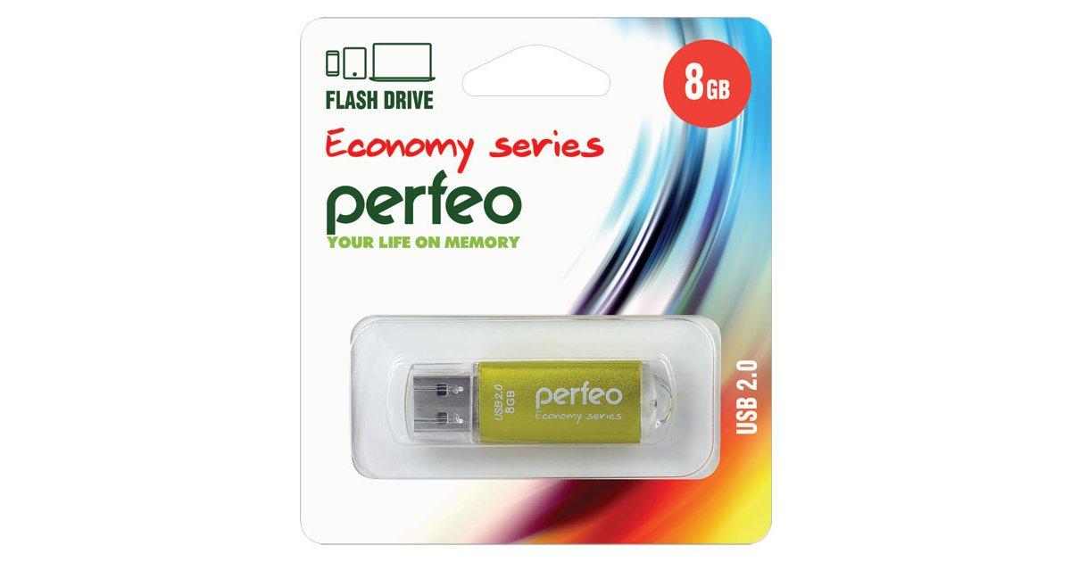 Флешка Perfeo Economy Series 8GB USB 2.0 (золотой) - фото 2 - id-p216902066