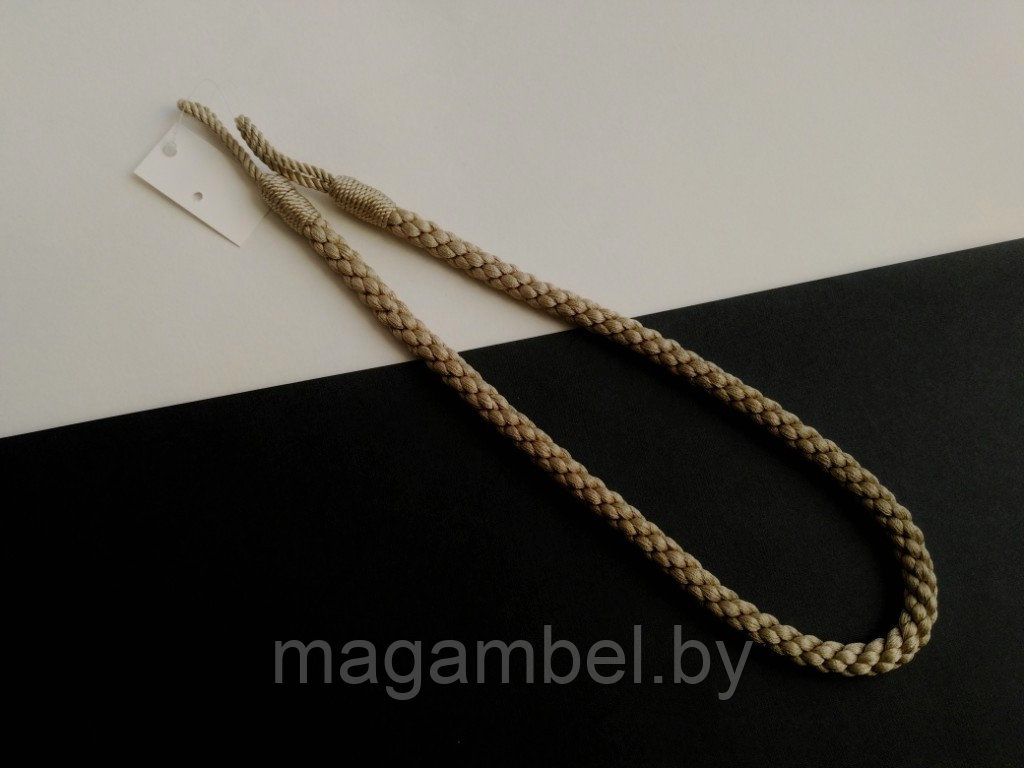 Подхват тонкий для штор и гардин зеленовато - бежевый М70