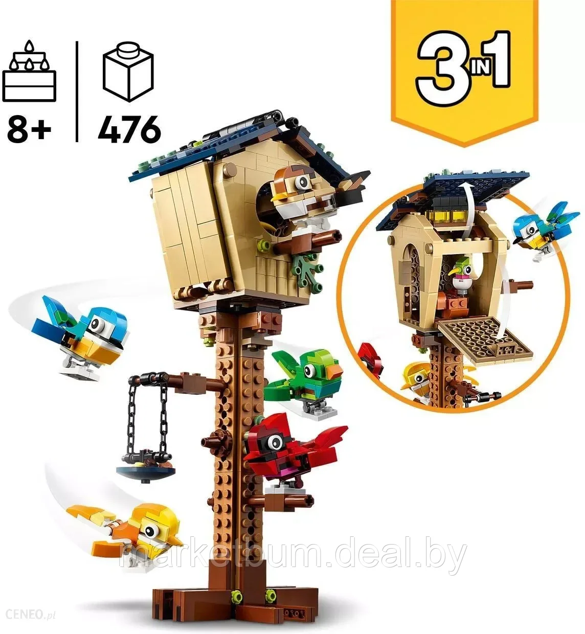 Конструктор LEGO Creator 31143, «Скворечник 3 в 1» - фото 3 - id-p216903925