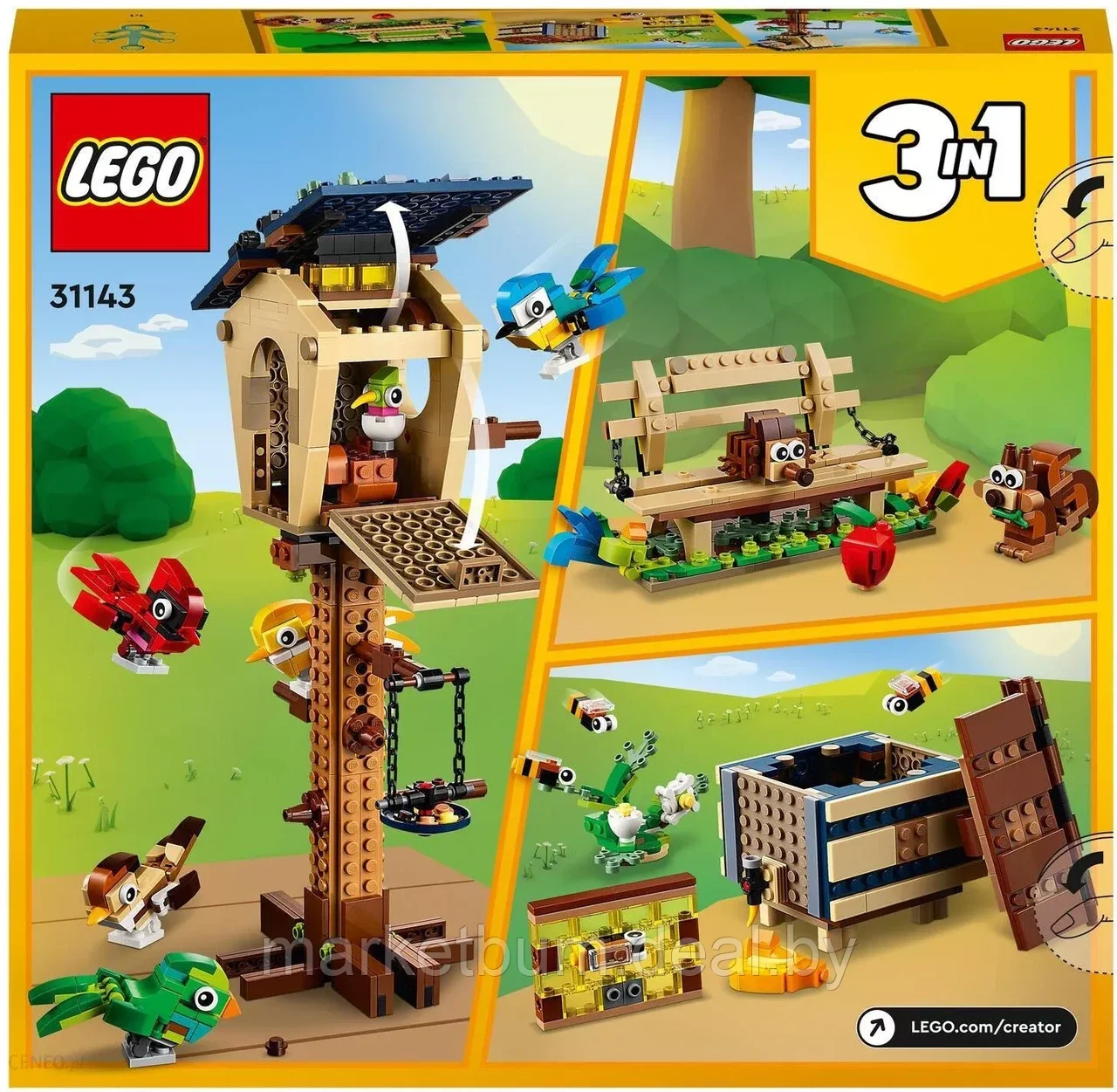 Конструктор LEGO Creator 31143, «Скворечник 3 в 1» - фото 2 - id-p216903925