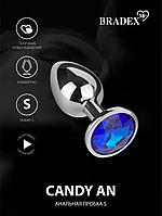 Анальная пробка S Candy An., голубой (Anal plug (S) light blue gem / flannel black), фото 4