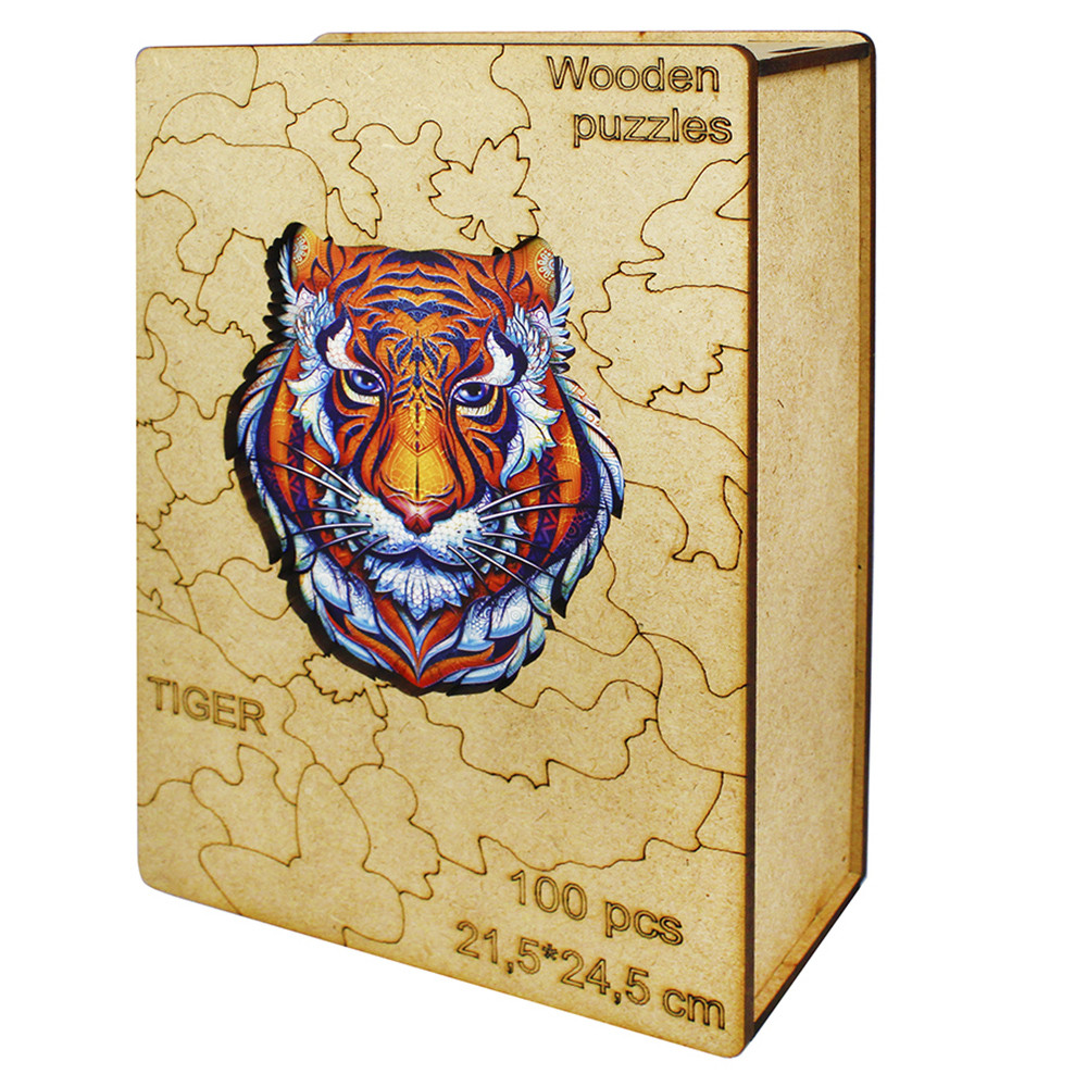 Фигурный деревянный пазл Тигр, 100 дет, арт. WPT - фото 2 - id-p216912261