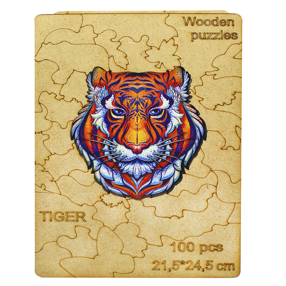 Фигурный деревянный пазл Тигр, 100 дет, арт. WPT - фото 7 - id-p216912261