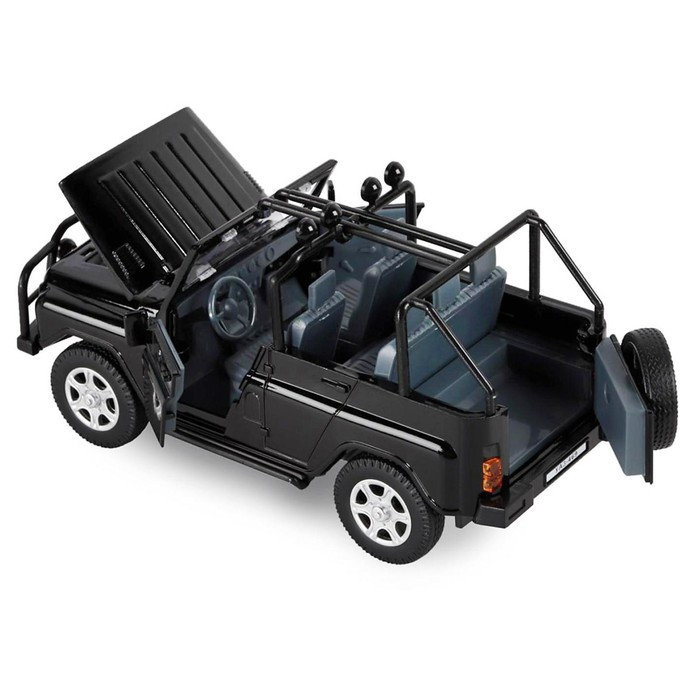 Машина метал «УАЗ-469» 1:24 инерция, цвет чёрный, открываются двери, капот и багажник, световые и звуковые - фото 3 - id-p201746117