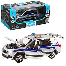 Машина металлическая «Lada Полиция» 1:24, цвет серебряный, открываются двери, капот и багажник, световые и