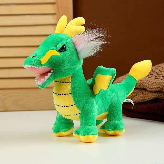 Мягкая игрушка «Дракончик», 29 см, цвет зелёный - фото 1 - id-p213939829