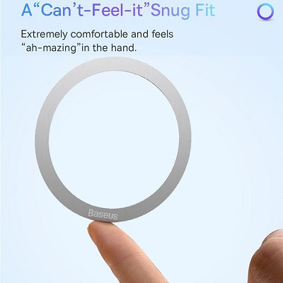 Магнитное кольцо MagSafe для телефона iPhone Baseus Halo Series Magnetic Ring (2шт) (PCCH000002) серебро - фото 4 - id-p216912138