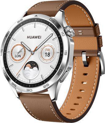 Смарт-часы Huawei Watch GT 4 Phoinix-B19L, 46мм, 1.43", серебристый / коричневый [55020bgx] - фото 1 - id-p216341987