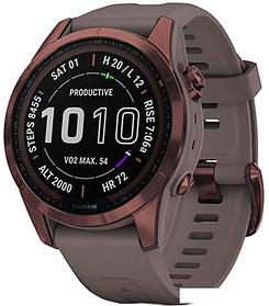 Умные часы Garmin Fenix 7S Sapphire Solar 42 мм (темно-бронзовый титан/сланцевый)