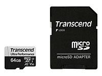 64Gb - Transcend MicroSDXC 340S UHS-I U3 V30 A2 TS64GUSD340S с адаптером SD (Оригинальная!)