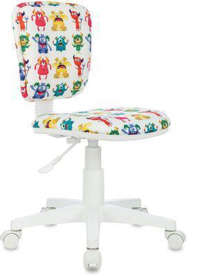 Кресло детское Бюрократ CH-W204NX, на колесиках, ткань, белый [ch-w204nx/monster] - фото 1 - id-p215079517
