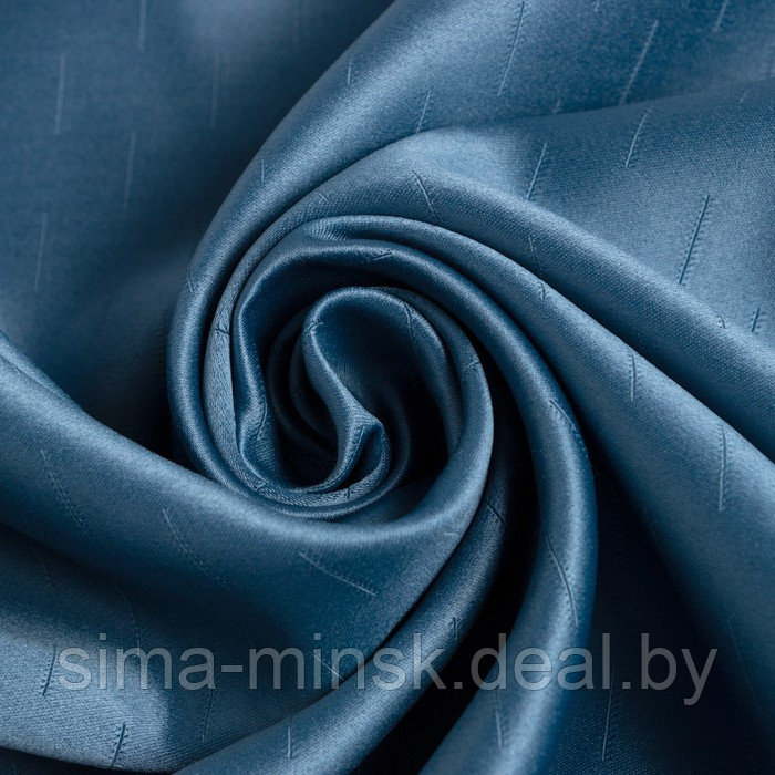 Штора портьерная Этель "Штрихи" цвет синий, на люверсах 250х265 см, 100% п/э - фото 3 - id-p216899948