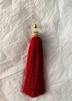 Новогоднее украшение подвеска «Кисточка», 21*3,5 см (красное, XL132-778-RD)