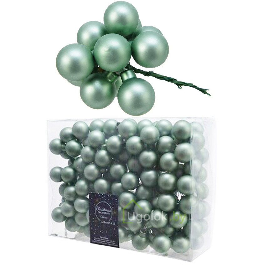 Набор елочных шаров Kaemingk 144 шт. 2.5 см мудрый зеленый - фото 1 - id-p215280631