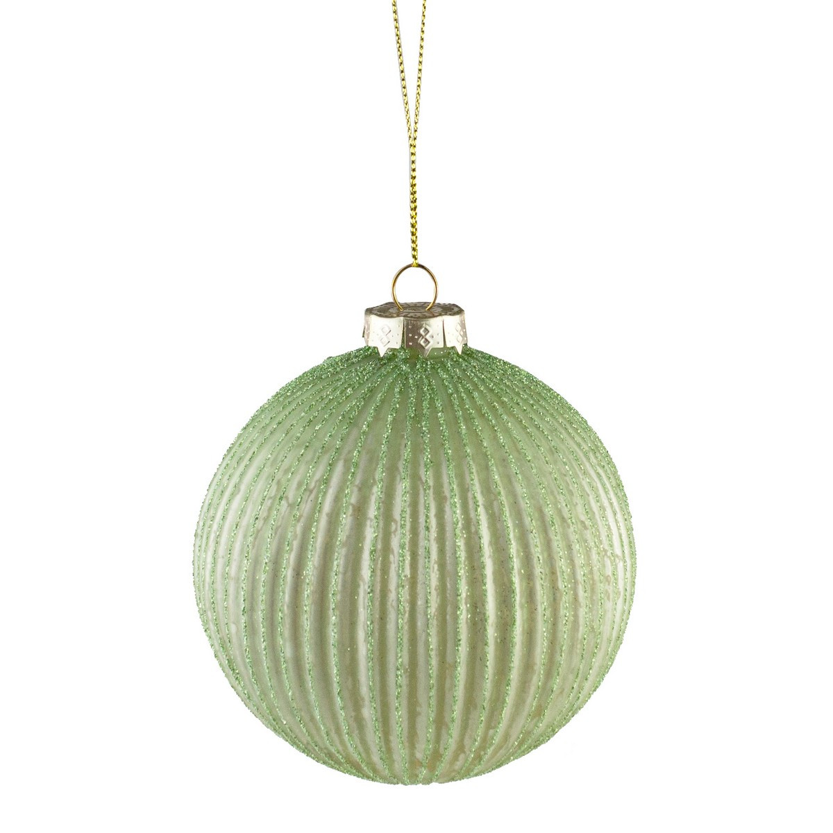 Стеклянный елочный шар, 10 см (мятный, EBE242448-10) - фото 1 - id-p216715458