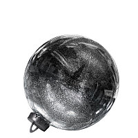 Большой новогодний шар с глиттером, 15 см (черный, UD002-15BK)