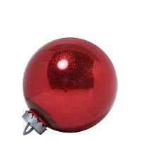 Большой новогодний шар с глиттером, 20 см (красный, UD002-20RD)
