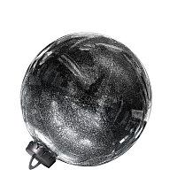 Большой новогодний шар с глиттером, 25 см (черный, UD002-25BK)
