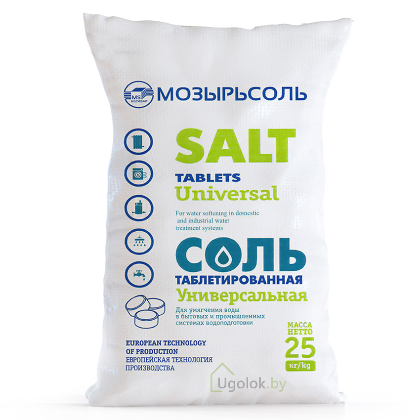 Соль таблетированная Универсальная для бассейна 25 кг (МС01) - фото 1 - id-p216715200