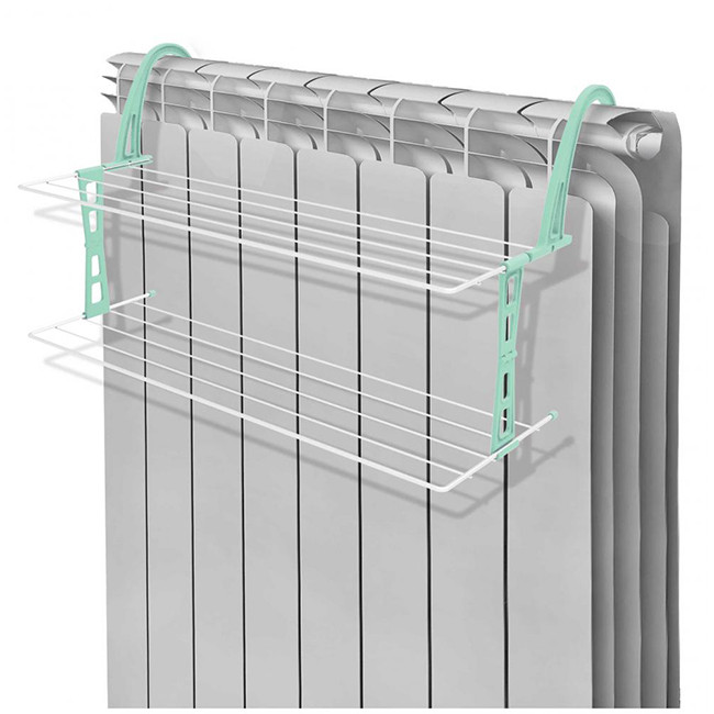 Сушилка для белья на батарею двухъярусная 650 мм NIKA (белая) - фото 1 - id-p188870799