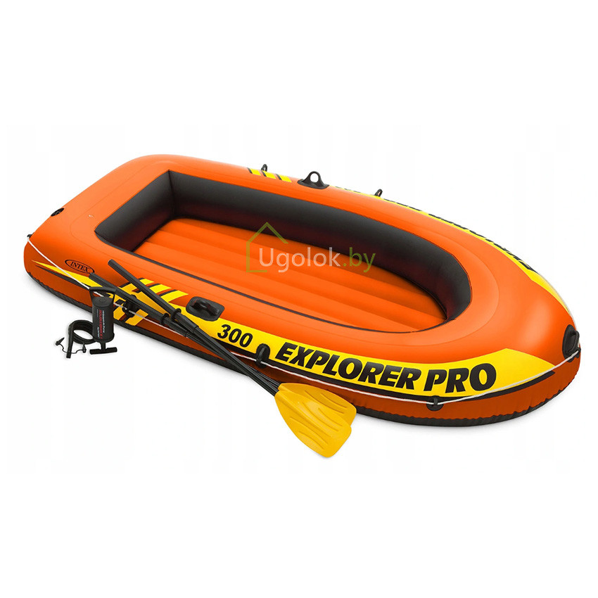 Надувная лодка Intex Explorer Pro 300 с вёслами и насосом 244x117x36 см (58358NP) 6+ - фото 1 - id-p182588588