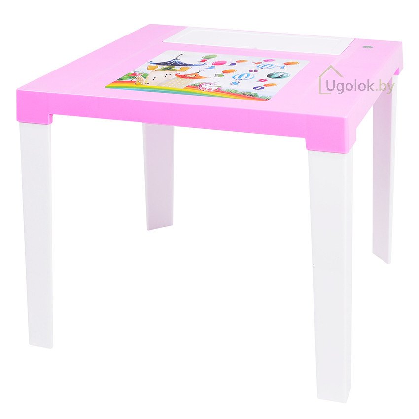 Стол пластиковый детский Аладдин 51Х46.5 см розовый - фото 1 - id-p197352849
