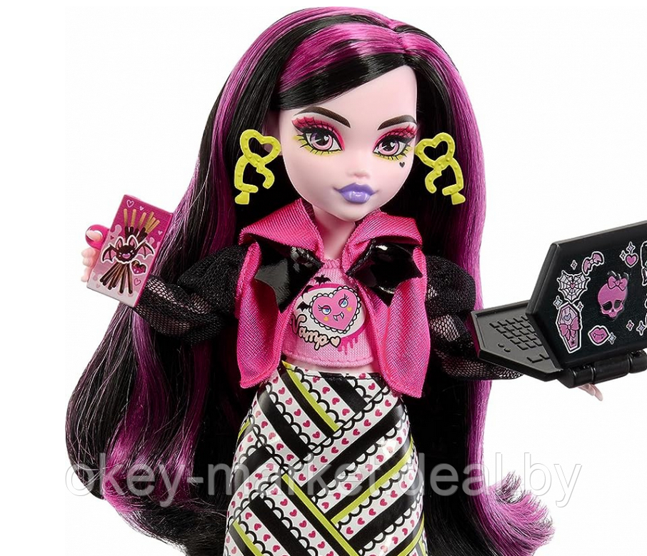 Кукла Mattel Monster High Монстер Хай Дракулаура Neon Frights HNF78 - фото 10 - id-p216914004