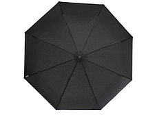 Montebello 21-дюймовый складной зонт с автоматическим открытием/закрытием и изогнутой ручкой, черный, фото 2