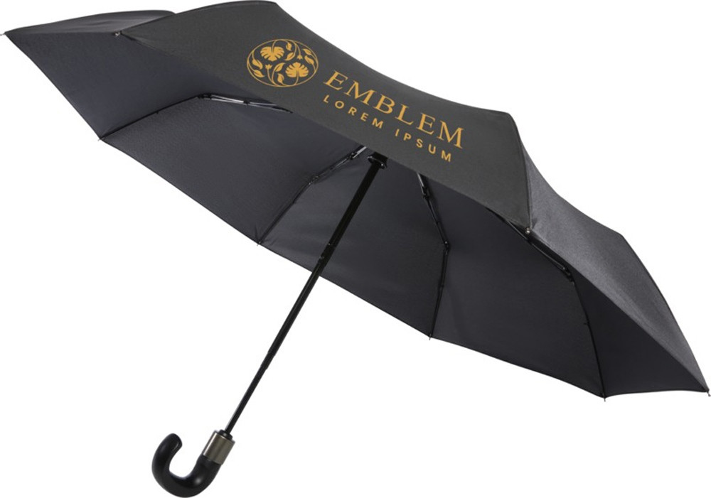 Montebello 21-дюймовый складной зонт с автоматическим открытием/закрытием и изогнутой ручкой, черный - фото 5 - id-p216916421