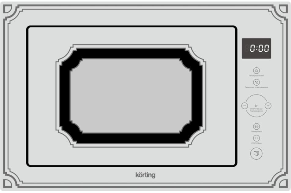 Встраиваемая микроволновая печь Korting KMI 825 RGW с грилем, дизайн РЕТРО, сенсорное управление TOUCH - фото 1 - id-p216918769
