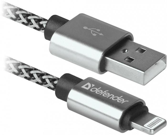 Кабель LIGHTNING TO USB2 1M WHITE ACH01-03T 87809 DEFENDER - фото 1 - id-p216920456