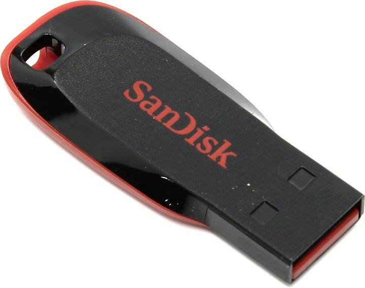 SanDisk USB Drive 64Gb Cruzer Blade SDCZ50-064G-B35 {USB2.0, Black-Red} - фото 1 - id-p203918080