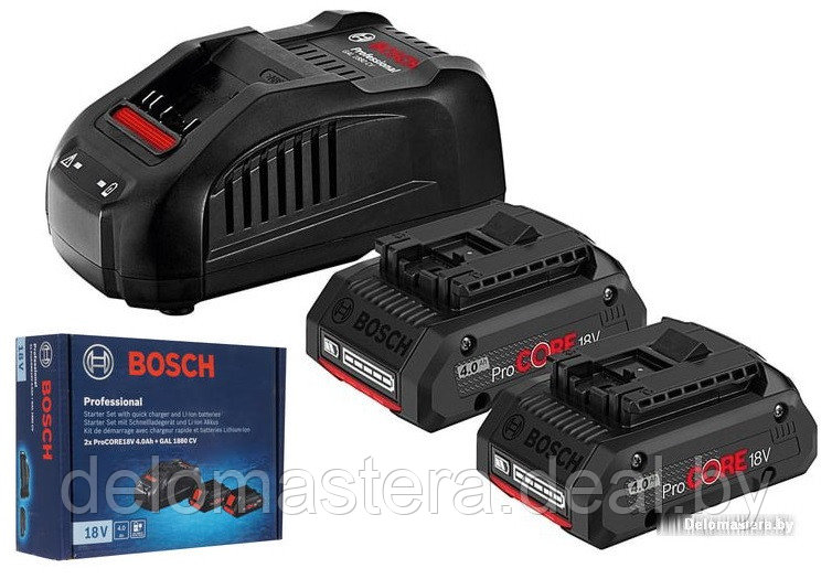Аккумулятор 2шт с зарядным устройством Bosch 2xProCORE 1600A016GF для электроинструмента (2АКБ 18В 4Ач ЗУ - фото 1 - id-p216920900