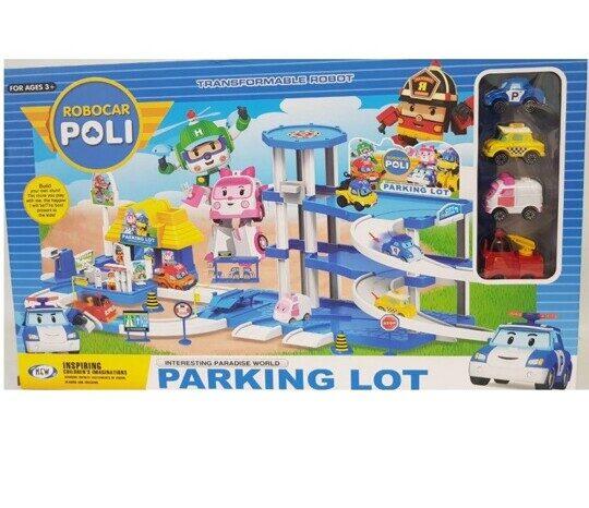 Паркинг Поли Робокар Poli robocar 553-327 , парковка многоуровневая, 4 машинки, игровой набор о - фото 1 - id-p216637534