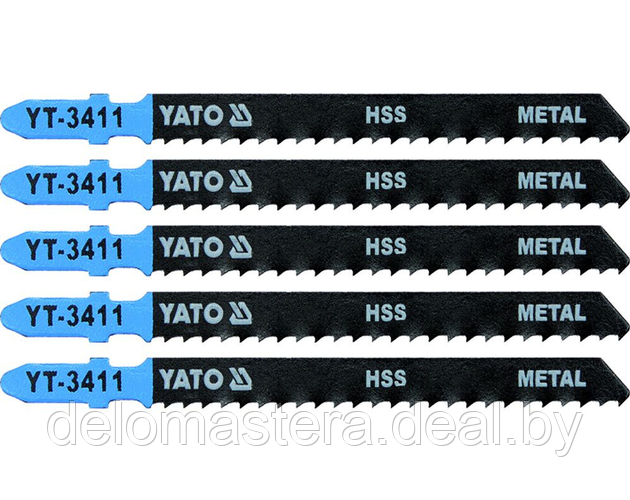 Пилки для электролобзика по металлу и Al 75x100x1,0мм 8TPI (5шт) "Yato" YT-3411 - фото 1 - id-p216921035