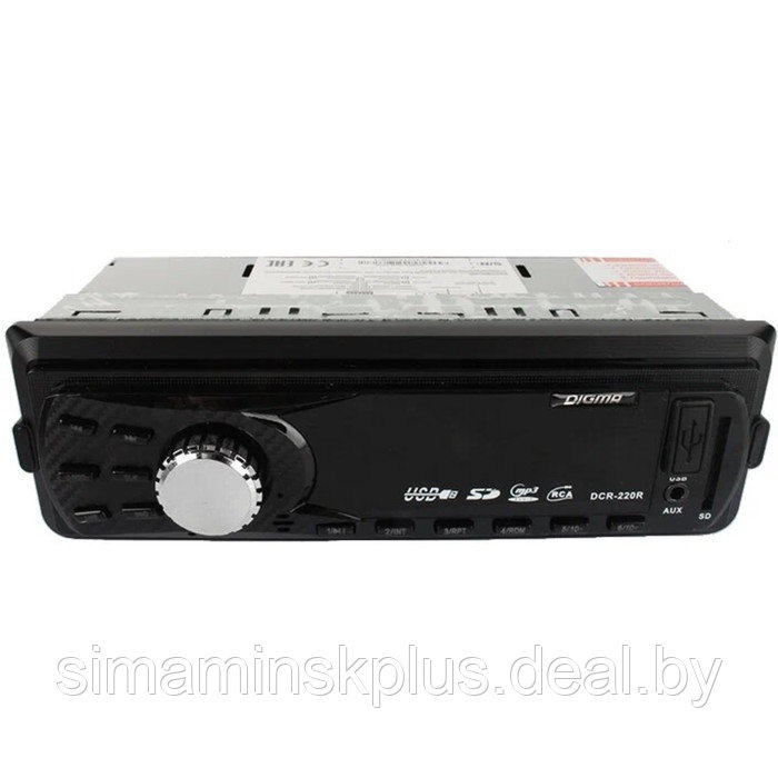 Автомагнитола Digma DCR-220R 1DIN, 4 x 45 Вт, USB, SD, AUX - фото 2 - id-p208222748