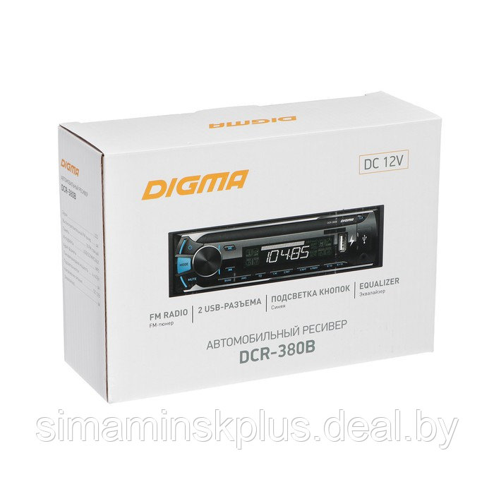 Автомагнитола Digma DCR-380B 1DIN, 4 x 45 Вт, USBx2, SD, AUX - фото 6 - id-p202029428