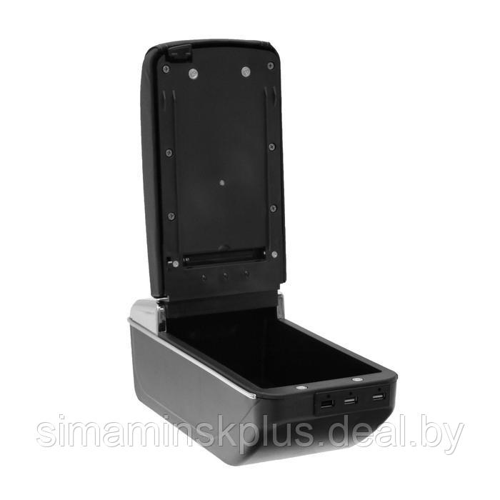 Подлокотник универсальный, 7 USB, провод USB 1 м, кожа PU, черный - фото 2 - id-p216923290