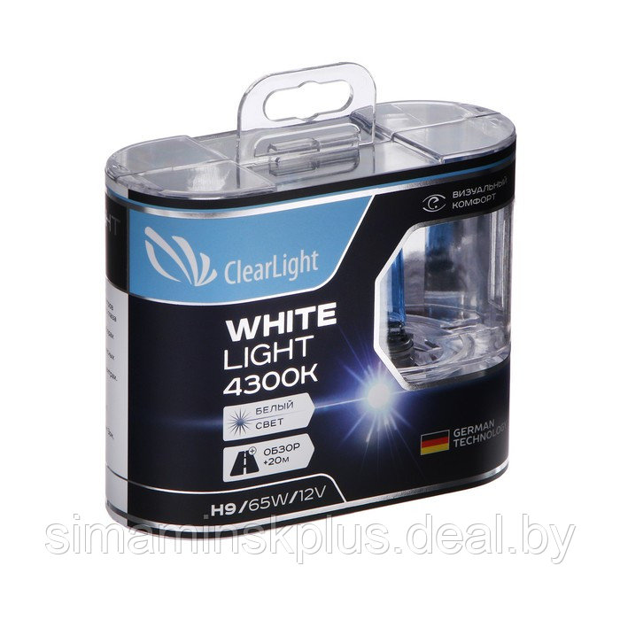 Лампа автомобильная Clearlight WhiteLight, H9, 12 В, 65 Вт, набор 2 шт - фото 4 - id-p199335132