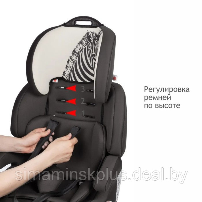 Автокресло Siger Стар Isofix Lux, группа I/II/III, зебра серый, бежевый - фото 3 - id-p207963322