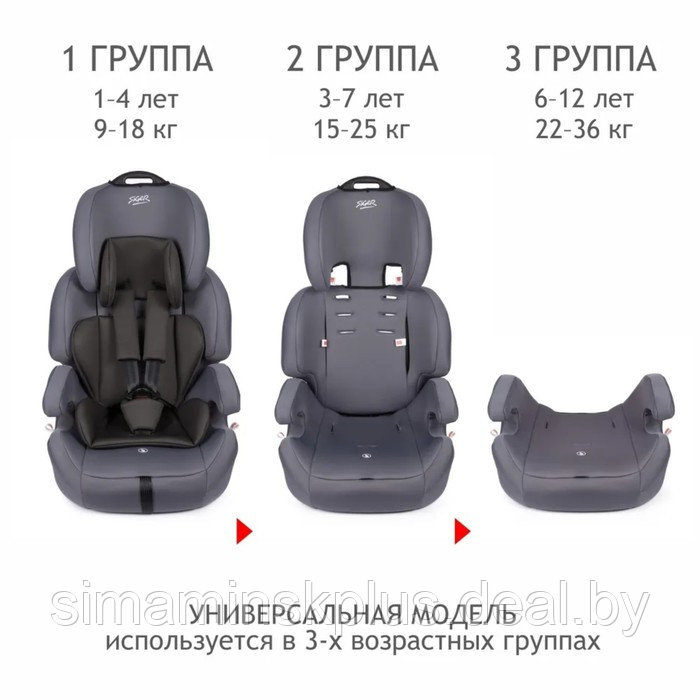 Автокресло Siger Стар Isofix Lux, группа I/II/III, маренго - фото 5 - id-p207963324