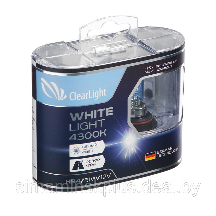 Лампа автомобильная Clearlight WhiteLight, HB4, 12 В, 51 Вт, набор 2 шт - фото 7 - id-p199335126