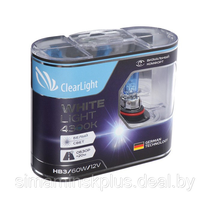 Лампа автомобильная Clearlight WhiteLight, HB3, 12 В, 60 Вт, набор 2 шт - фото 4 - id-p199619972